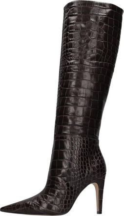 Carrano Carrano, Schoenen, Dames, Bruin, 38 EU, Leer, Hoge Laarzen met Krokodillenprint