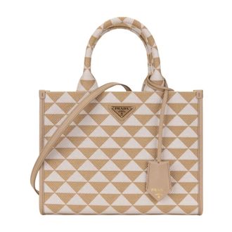 Prada Tote Bags, female, Beige, Size: ONE SIZE Crossbody Bag