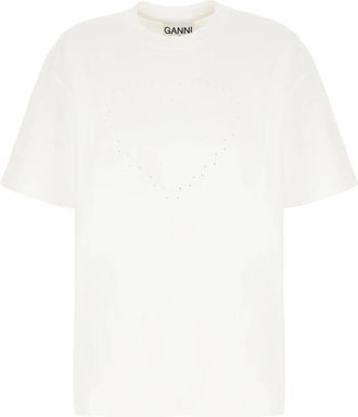 Ganni T-Shirt - Dames - T-shirts - Wit - L - Tops