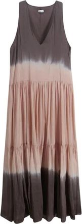 Roberto Collina Tie-dye Jurk - Dames - Maxi kleedjes - Veelkleurig - M - Katoen - Kleedjes