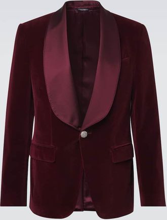 Dolce & Gabbana Cotton-blend velvet tuxedo jacket