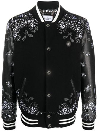 Philipp Plein Bomberjack met paisley-print - Zwart