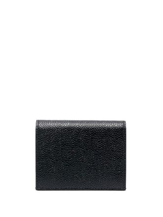 Thom Browne pebble-grain leather card holder - unisex - Calf Leather/Recycled Polyester/Polyester/Acrylic - One Size - Black