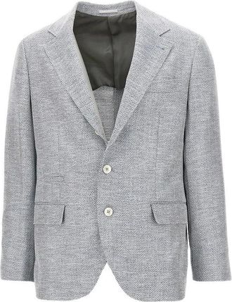 Brunello Cucinelli Blazer decostruito Chevron - - Jackets - Uomo - Blu - M