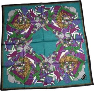 Celine Pre-owned Scarves, female, Blue, Size: ONE SIZE Pre-owned Silk Scarf