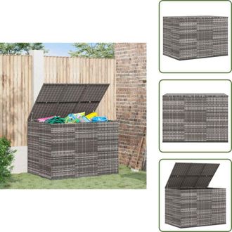 vidaXL The Living Store Contenitore da Giardino in Rattan PE 145x100x103 cm Grigio - Cassapanca da giardino