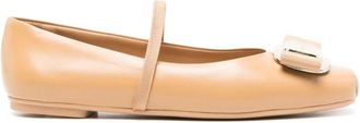 Ferragamo Beige Ballerina Schoenen voor Vrouwen - Dames - Ballerinas - Beige - 36 1/2 EU - Schoenen