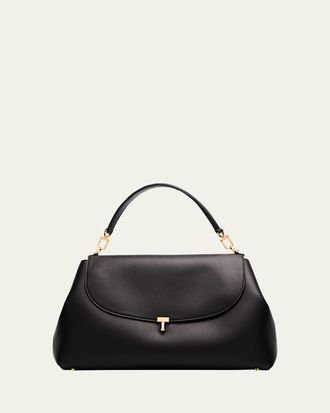 Toteme T-Lock Leather Satchel Bag
