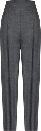Valentino Garavani Crease-front Broeken - Dames - Straight fit broeken - Grijs - 2XS - Wol - Broeken