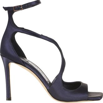 Jimmy Choo London Azia 95 Glossy Satin Stiletto Sandals