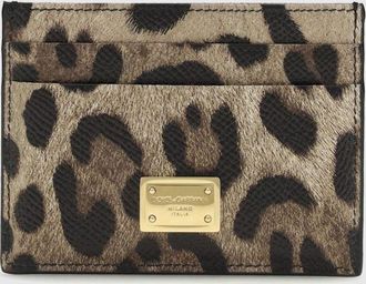 Dolce & Gabbana Portacarte di credito Dolce & Gabbana in pelle stampa animalier
