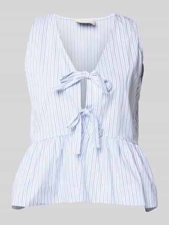Neo Noir Neo Noir Blusentop mit Streifenmuster Modell Manja in Hellblau, Größe 42