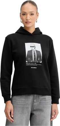 Karl Lagerfeld Dames, Sweatshirts & Hoodies, Zwart, Maat: S Katoen