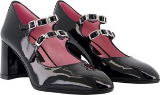 Carel Womens Alice B Pumps - Carel Leather Black Calfskin Shoes