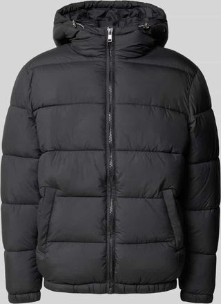 Mc Neal Steppjacke mit Kapuze und Eingrifftaschen in Black, Größe XXXXL