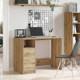 Berkfield Home Modern Desk Artisan Oak 102x76x50 cm Engineered Wood in Brown | Size: 102 x 76 x 50 cm