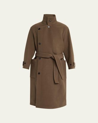 Christophe Lemaire Mens Double Wool Wrap Coat