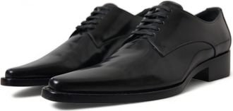 Dolce & Gabbana Womens Black Leather Lace Up Formal Flats Shoes