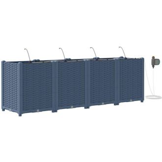 vidaXL Jardineras Gris 160 X 40 X 52 Cm Acero Vidaxl
