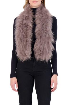 Gorski Genuine Shearling Knit Pull-Through Scarf in Taupe at Nordstrom