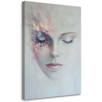 Artgeist Quadro su tela, Astratti Ritratto di donna Grigio - 40x60