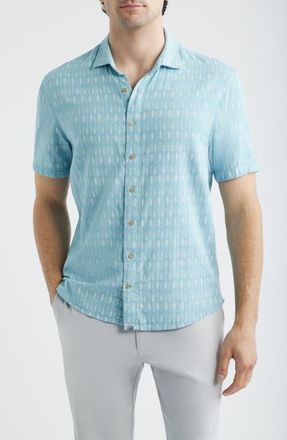 Johnnie-O Beachley Short Sleeve Button-Up Shirt in Maliblu at Nordstrom, Size Xx-Large