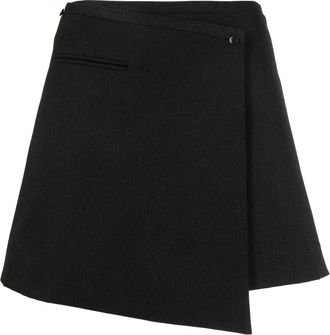 Goodious asymmetric mini skirt - women - Polyester/Modal/Fabric - 0 - Black