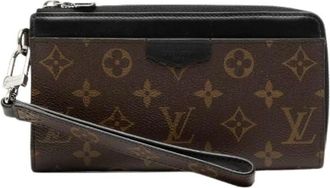 Louis Vuitton Pre-owned Clutches, female, Brown, Size: ONE SIZE Pre-owned Zippy Dragonne Monogram Macassar Long Wallet