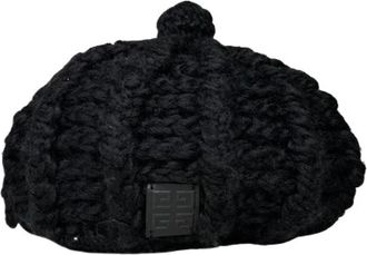 Givenchy Pre-owned Wollen Hoed - Dames - Vintage Accessoires - Zwart - ONE Size - Wol - Vintage