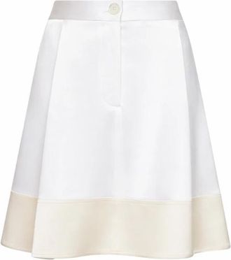 Toteme Soft Tuxedo Skirt - Dames - Korte rokken - Wit - 2XS - Satijn - Rokken
