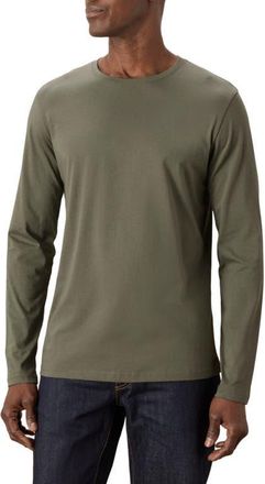 Pact Organic Cotton Mens Softspun Essential Crewneck Long Sleeve Tee in Dusted Green at Nordstrom, Size Xx-Large