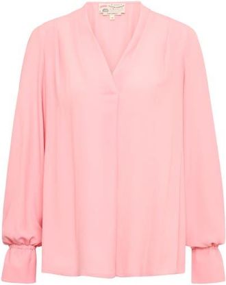 Maison Common V-Neck Blouse With Long Sleeves in Powder Rose at Nordstrom, Size 36