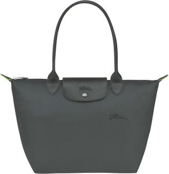 Longchamp Tassen, Dames, Grijs, ONE Size, Leer, Le Pliage Schoudertas