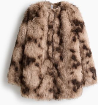 H&M Flauschiger Mantel - Beige