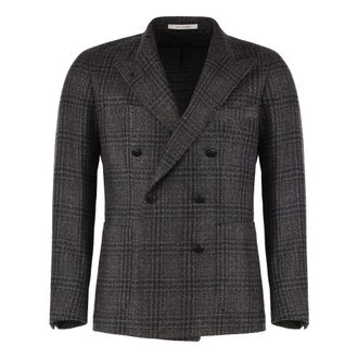 Tagliatore Blazers, male, Brown, Size: M Double-breasted Wool Jacket
