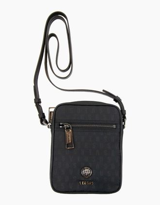 Versus Mens Versace Versus Nylon Jacquard Messenger Bag Black - Size: OS