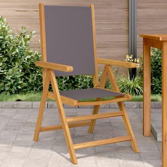 vidaXL Vidaxl - Sillas De Jard&iacute;n 2 Uds Madera Maciza Acacia Y Tela Antracita