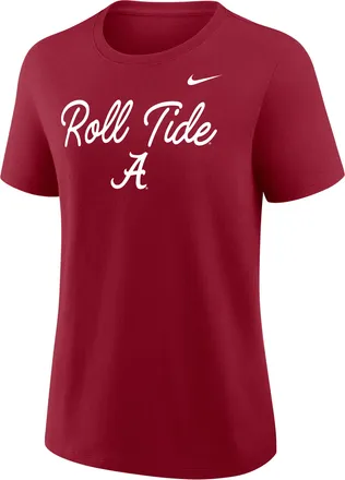 Nike Alabama Script Mantra Logo Nike Womens College T-Shirt in Red | 01K969WABN-VVT