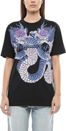 Dsquared2 Black Graphic Crew Neck T-Shirt