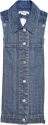 Veronica Beard buttoned embellished tie - women - Cotton - One Size - Blue