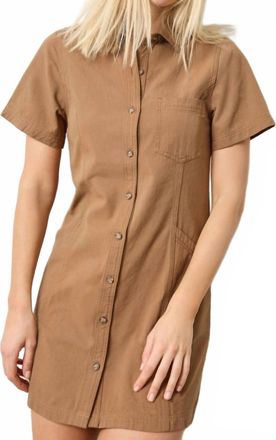 Lilla P Twill Panelled Shirt Dress In Pecan
