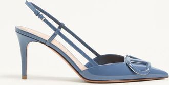 Valentino Garavani VLogo Signature Patent Leather Slingback Pump 80Mm Woman AZURE 35.5
