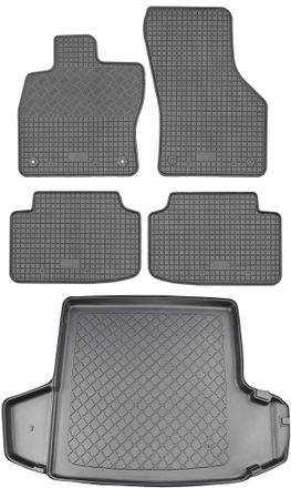 OEM Skoda Octavia Iii 5e Kombi (5 Puertas) De 05.2013 A 05.2020. Juego: Alfombrillas De Goma Para Coche + Alfombrilla Para Maletero