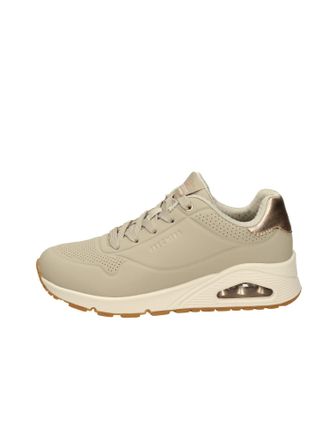 Skechers Womens Uno Golden Air Sneaker, Taupe Durabuck/Silver Trim, 3.5 UK