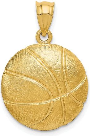 Diamond2Deal 14k Yellow Gold Basketball Charm Pendant