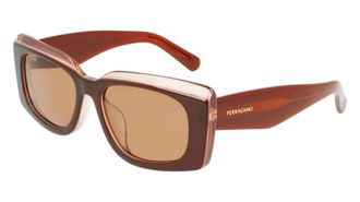Ferragamo Brown Rectangular Ladies Sunglasses SF1079SLB 211 56