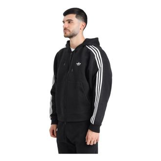 adidas Zwarte Oversized Rits Sweater - Heren - Vesten met rits - Zwart - XS - Hoodies & sweatvesten