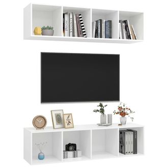 Berkfield Home Practical Wall-mounted TV Cabinets 2 pcs White Engineered Wood