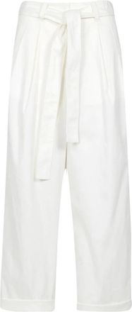 Msgm Rechte Broek - Dames - Straight fit broeken - Wit - M - Katoen - Broeken