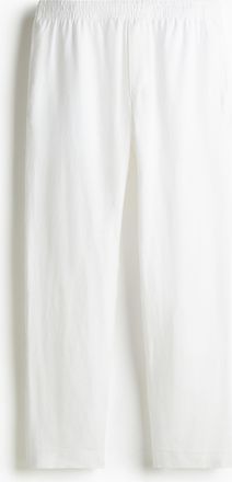 H&M Leinenhose in Regular Fit - White